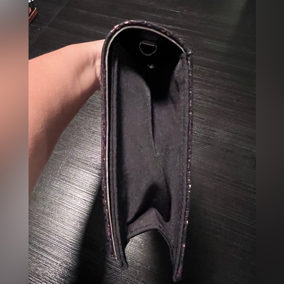 NWT J.Renee Plum/Black Muted Iridescent Evening Bag - Picture 4 of 5